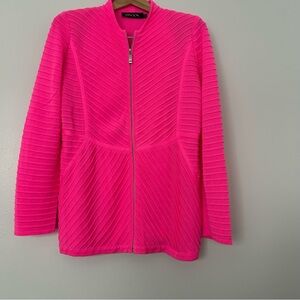 Misook zip front blazer jacket M